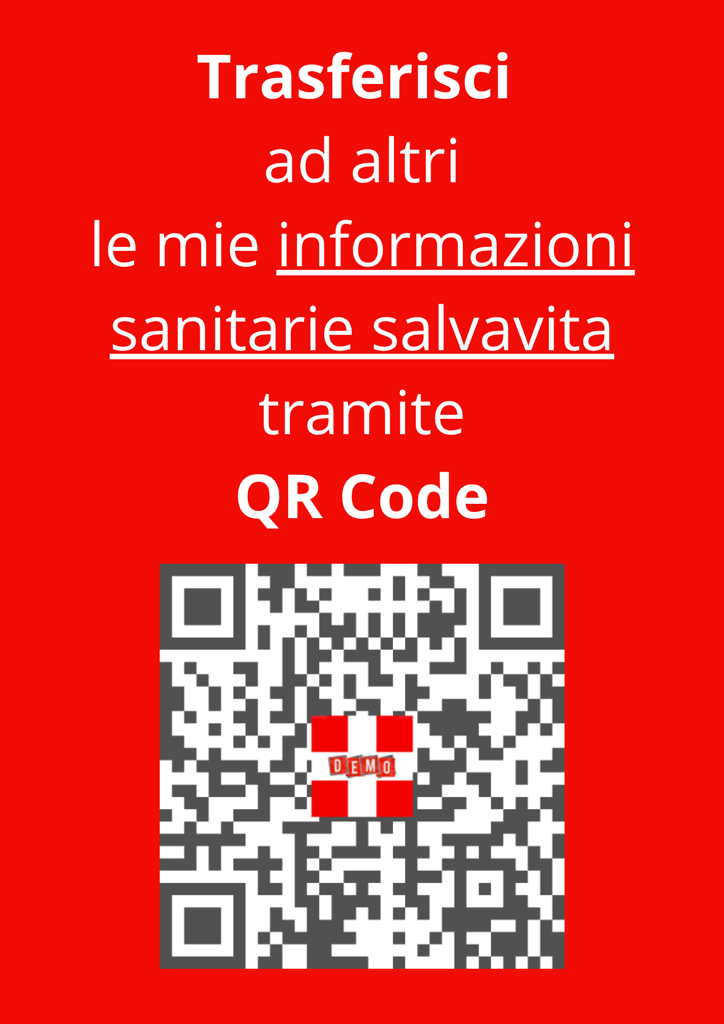 QR Code con Informazioni sanitarie Salvavita